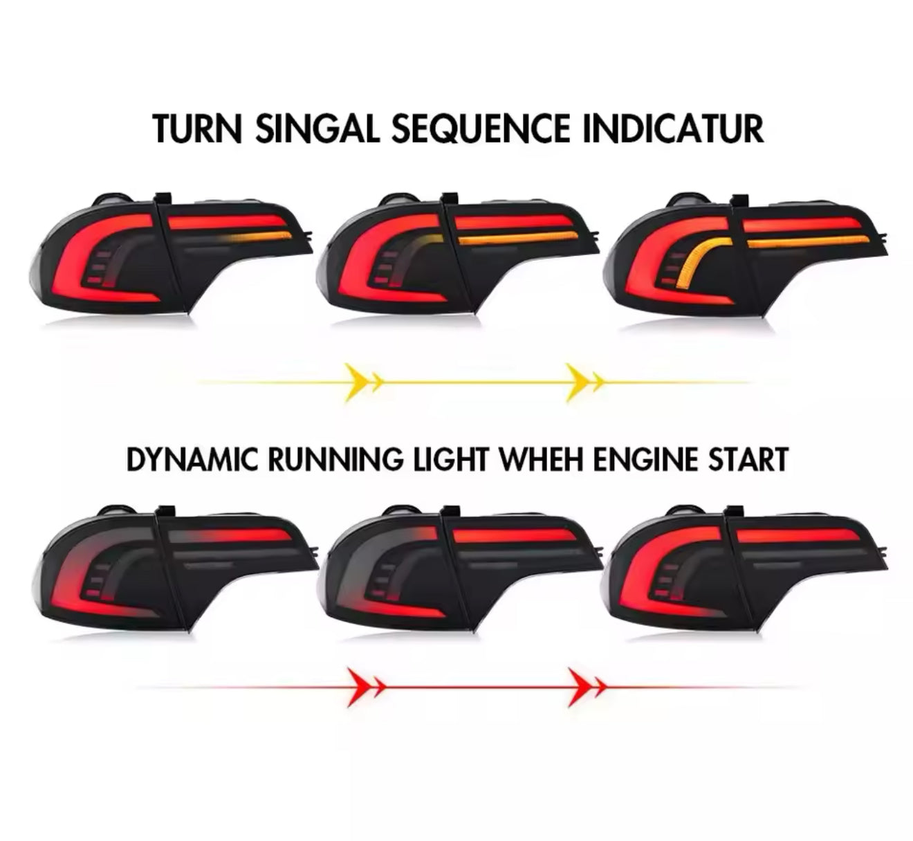 Tail Light For Honda Civic Sedan 2006-2011 Brake Rear Light Sequential Turn Signal