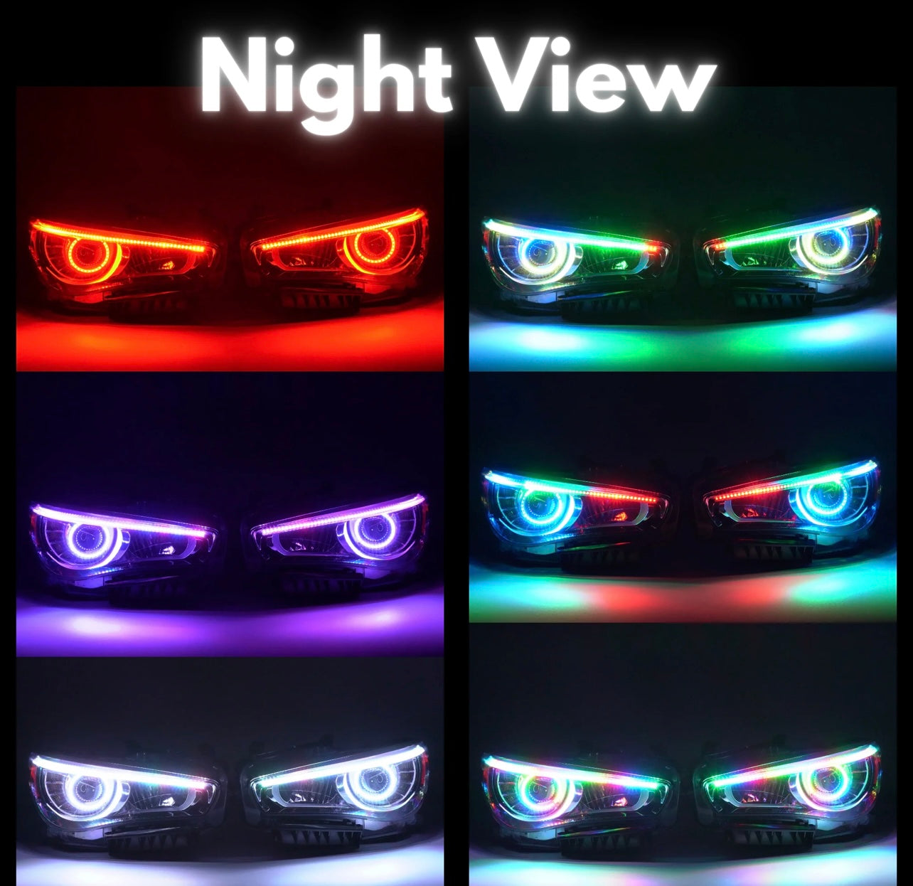 Full Clear LED RGB Flow Series Headlights for 2014-2022 Infiniti Q50 w/o AFS