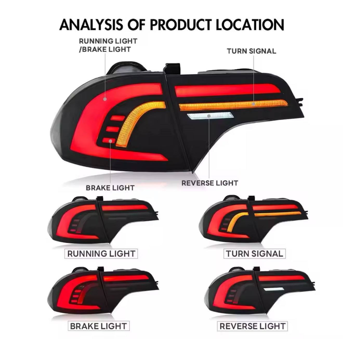 Tail Light For Honda Civic Sedan 2006-2011 Brake Rear Light Sequential Turn Signal