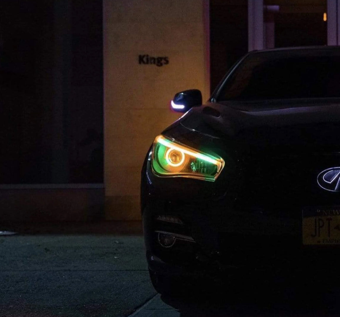 Full Clear LED RGB Flow Series Headlights for 2014-2022 Infiniti Q50 w/o AFS